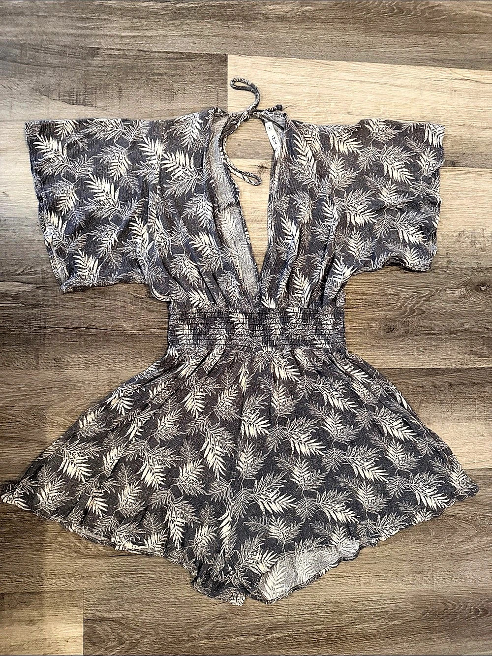 Sozy - Selena Romper (Deep V-Neck Romper with Smocked Waist) Size Medium